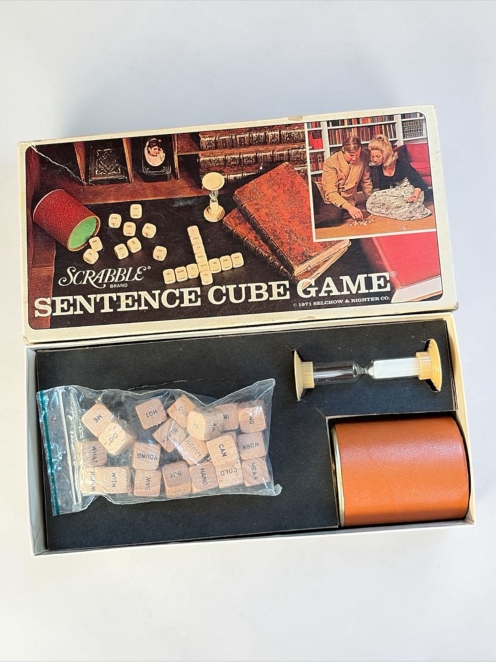 SCRABBLE BRAND 1971 SENTENCE CUBE GAME COMPLETE IN ORIGINAL BOX